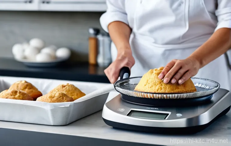 베이킹 초보자를 위한 필수 도구 - **Prompt:** A cheerful, diverse group of friends, aged 20-30, enthusiastically collaborating in a mo...