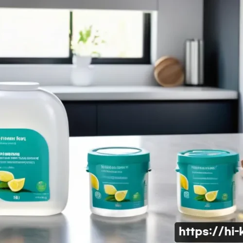 최고의 식기세척기 세제 추천 - A bright and clean modern kitchen scene focusing on a dishwasher with an open door revealing sparkli...